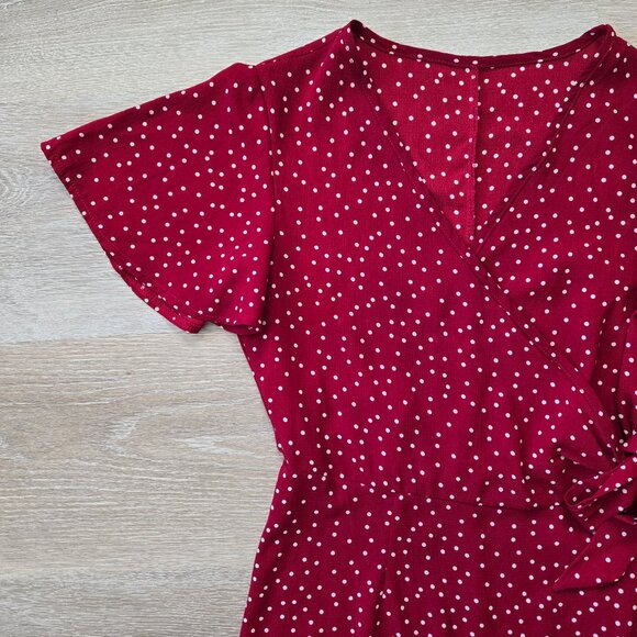Relipop Summer Women Short Sleeve V Neck Wrap Dress Small Polka Dot Size Small - Picture 6 of 17